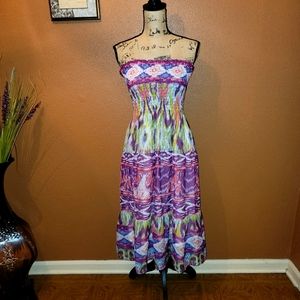 Dots Strapless Midi Sundress